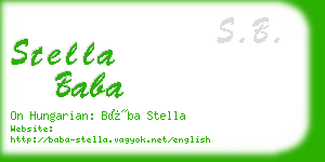 stella baba business card